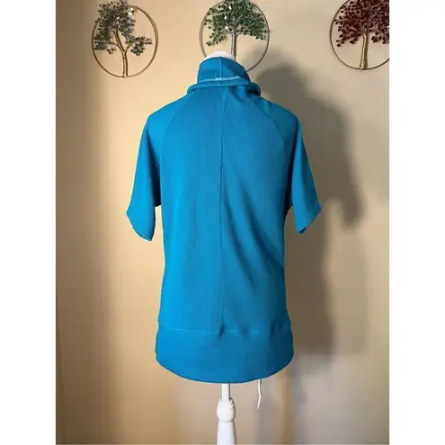 Under Armour  Teal Waffle Knit Half Sleeve Cowl Neck Sweater Women's Large