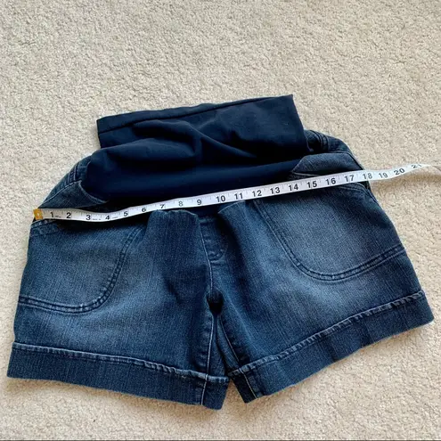 Oh Baby by Motherhood Full Belly Panel Maternity Jean Button Pocket Shor… Blue Size undefined