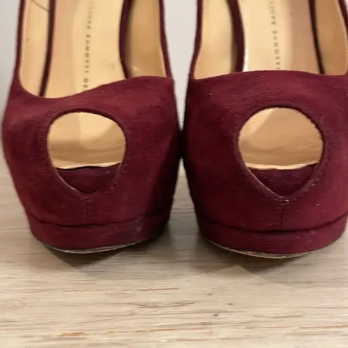 Giuseppe Zanotti Suede Platform Peep Toe Pumps