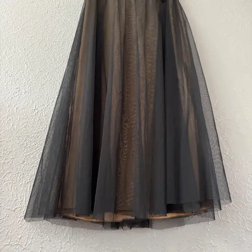 Tadashi Shoji Black Tulle Dress, Size 6, Tea Length Dress
