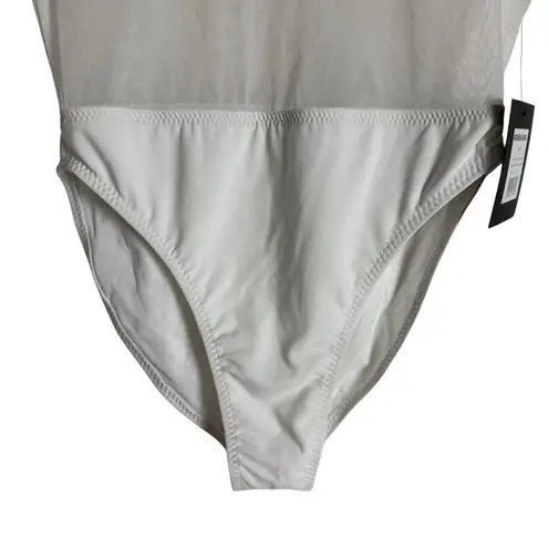 Norma Kamali Dash Dash Mio White Mesh One Piece Swimsuit Size Medium