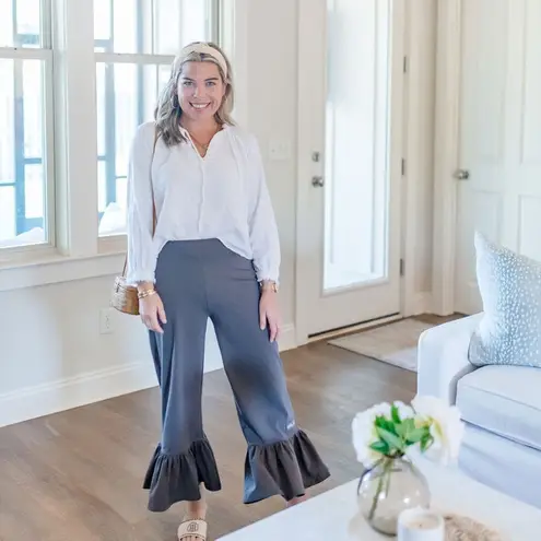 Matilda Jane Blue Big Ruffle Pants Sz.S