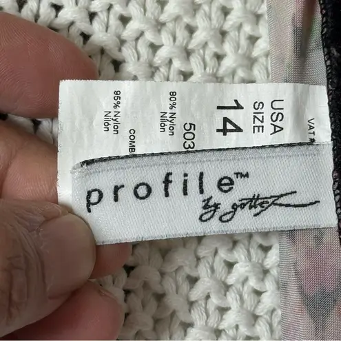 Profile By Gottex Colorful Zigzag Patterned Tank Top 14 Pink