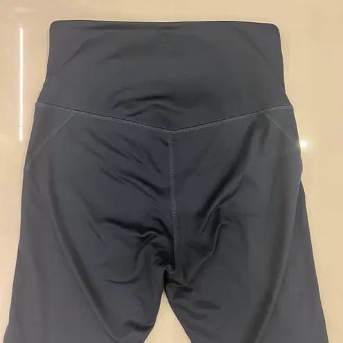 Girlfriend Collective High Waist Capri Leggings in Midnight Navy