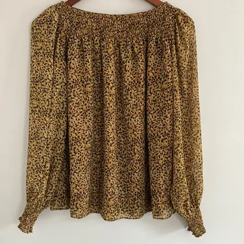 Textile by Elizabeth and James|Cheetah Print Blouse Medium Gold