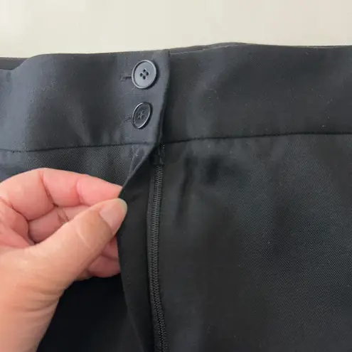 Kate Hill Black Wool Blend Dress Pants Career Trousers Straight Leg Womens 14W