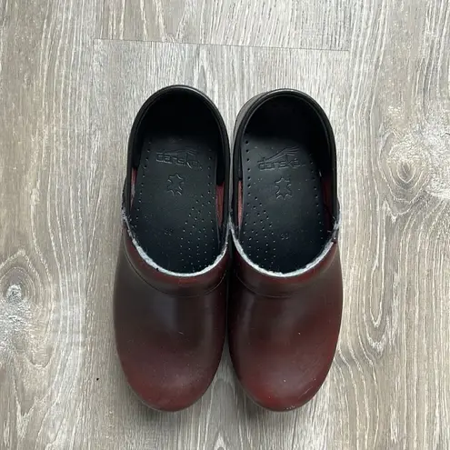 Dansko  Burgundy Leather Clogs