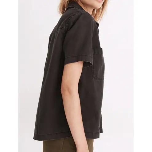 Madewell  Shirt Womens Medium Denim Short Sleeve Button Up Shirt in Lunar Wash