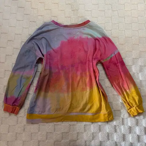 Anthropologie Daily Practice by  Colorful Tie-Dye Graphic Sweatshirt, Size Large