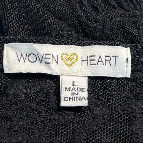 Woven Heart Womens Whimsigoth Black Lace Kimono Cardigan Size L Witchy Boho