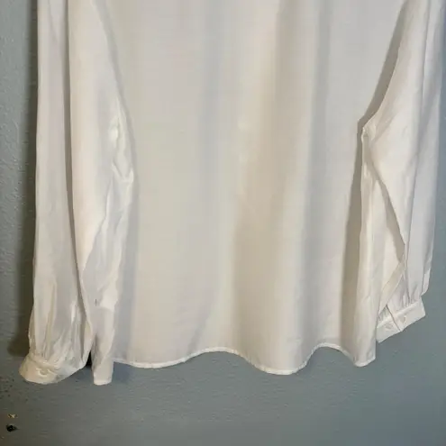 NWT Goelia Diacetate Ruffle Collar Button Down Shirt White Size 6 Cottagecore