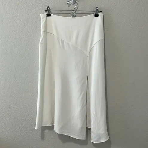 Veronica Beard Maverick Asymmetrical Midi Skirt, White, Size 6