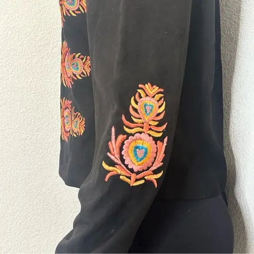 Double D Ranch Ladies Sz Small Western Floral Embroidered Suede Leather Jacket