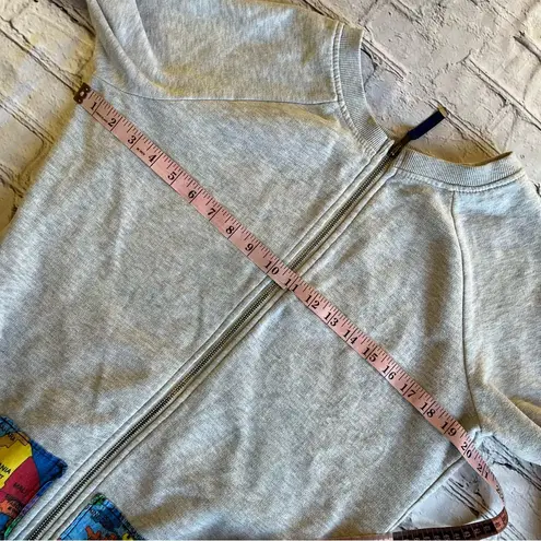 Superdry Full Zip Sweatshirt Medium Gray World Map Womens Unisex Globe Travel