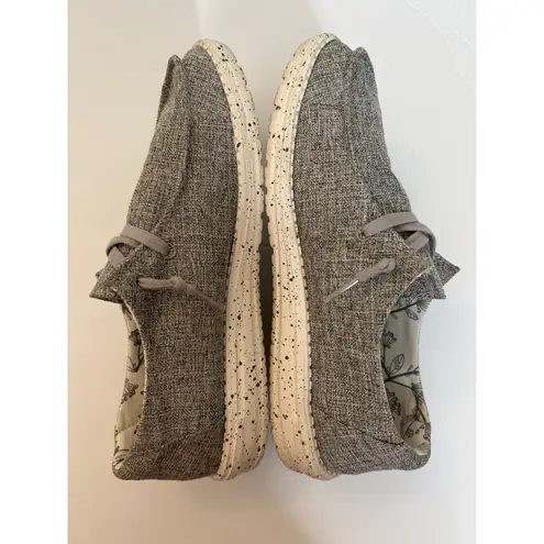 Hey Dude Wendy Linen Iron Gray Slip-on Causal Shoes Sz 8 Women