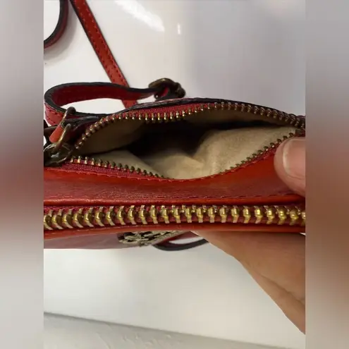 Pratesi Firenze Red Small Italian Leather Crossbody Bag VGUC