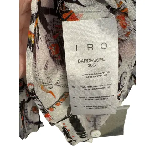 IRO New Voodoo Multicolor Long Sleeve Viscose Blouse Size 38