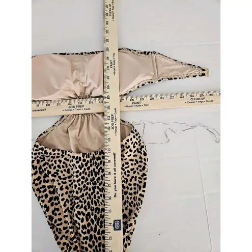 Michael Kors Convertable Cheetah Print Swimsuit Nwt Size 6 Charm Padded Cutouts