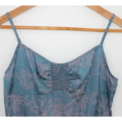 Cider Floral Ruffle Hem Satin Mini Dress Y2K Babydoll Fairy Blue Pink Summer Size S