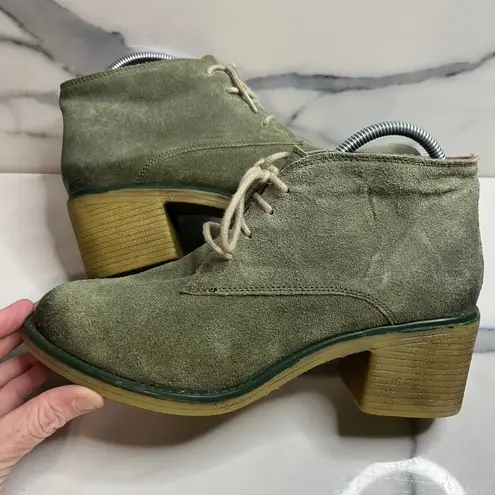 Coconuts by Matisse Womens Green Suede Low Heel Chukka Ankle Boots Sz 8 Festival