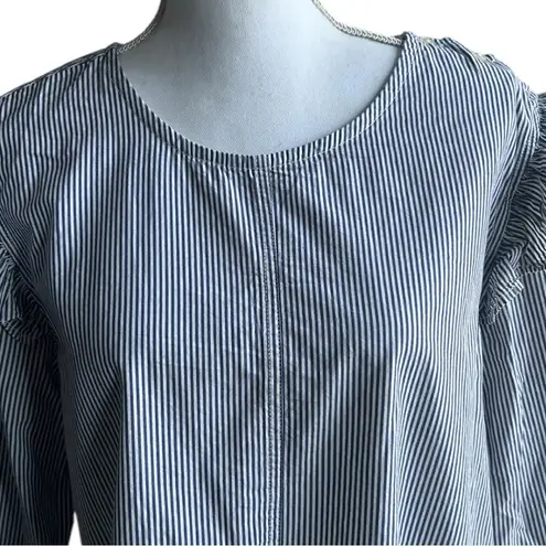 Free Assembly Blue Ruffled Relaxed Blouse Size L