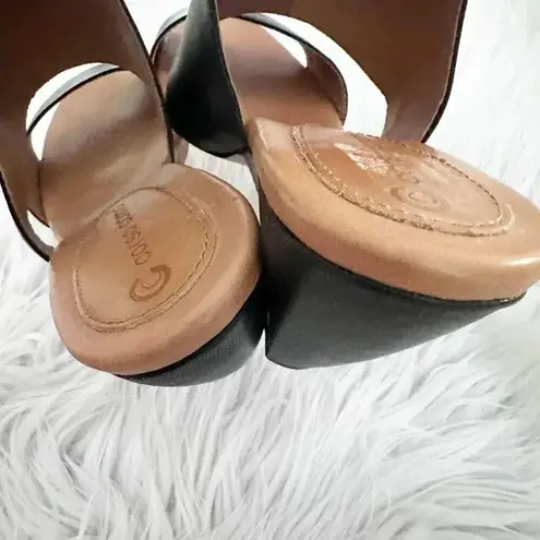 Corso Como | Black Leather Sandals Ankle Boot Style Heel Strap | Size 9