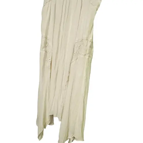 Ramy Brook Ivory Crepe Hourglass V-Neck Sleeveless Lace Cutout Dress Size 10