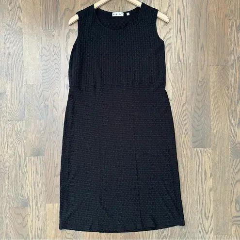 Habitat Sleeveless Textured Knit Jersey Bodycon Midi Dress in Black Medium