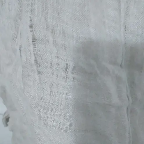 Beige Creme Grass Fine Burlap Hoodie Tunic L Size L