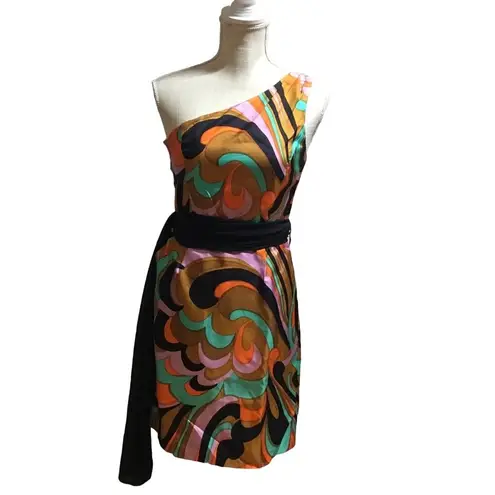 Milly One Shoulder abstract floral dress