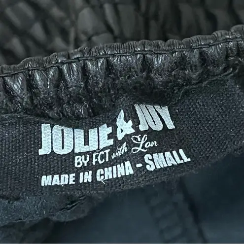 Jolie & Joy Vegan Leather Crop Corset Top S | Black Biker Moto Goth Edgy Tank