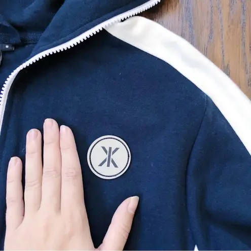 One Piece • Racer Jumpsuit onesie navy white knit zip front loungewear unisex