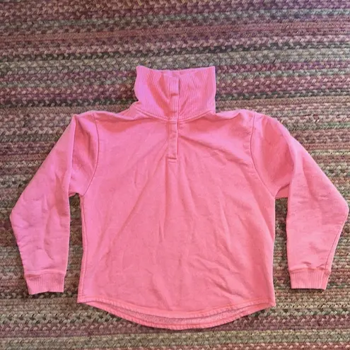 Hanes  CLASSIC PINKISH RED QUARTER SNAP BUTTON PULLOVER