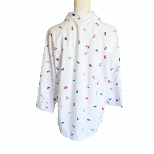 Coral Bay Coffee Print Button Down Shirt