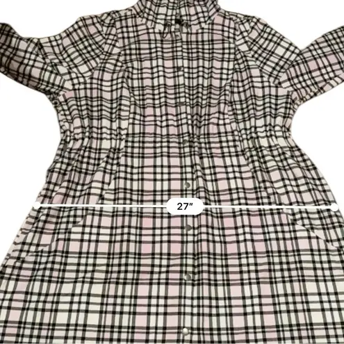 Torrid Plaid Flannel Hooded Anorak Jacket in Pink White Black Sz 3X Plus