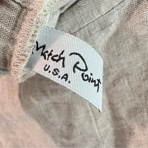 Match Point 100% Linen Wide Leg Capri Pants Oatmeal Size XL