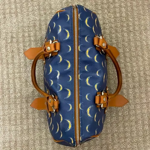 Moda Anastasia NFL Chargers Logo Blue With Brown Leather Annabella Satchel