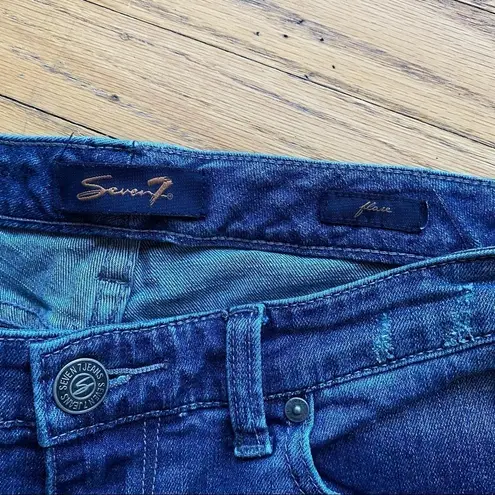 SEVEN 7 Flare Leg Light Distressing Jeans