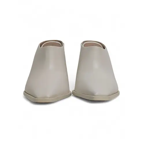 Bottega Veneta NWT Tex Leather Mules Women’s IT37 US7 Sea Salt Dressy Minimalist