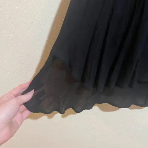 Nation Ltd 2X Black Gauze Rolled Sleeve Boyfriend Shirt Top Blouse Lightweight