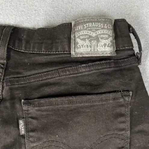 Levi's  Womens 8 Black Classic Straight Mid Rise Denim Jeans Flat Front Pockets