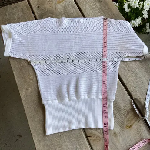 Cenit Womens Sweater Size Small Knit White Sheer Dolman Sleeve