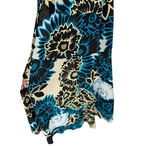 Marciano 100% Silk Floral Print High Low Slip Dress Size XS Coquette Feminine