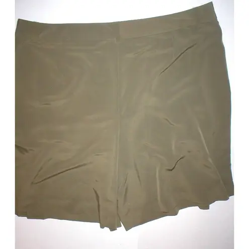New Womens Office Dress Shorts 14 Olive Green Silky Ralph Lauren Work NWT Long