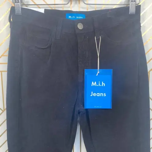 M.i.h Jeans Marty Black Velvet Jeans Cropped Flare Size 27