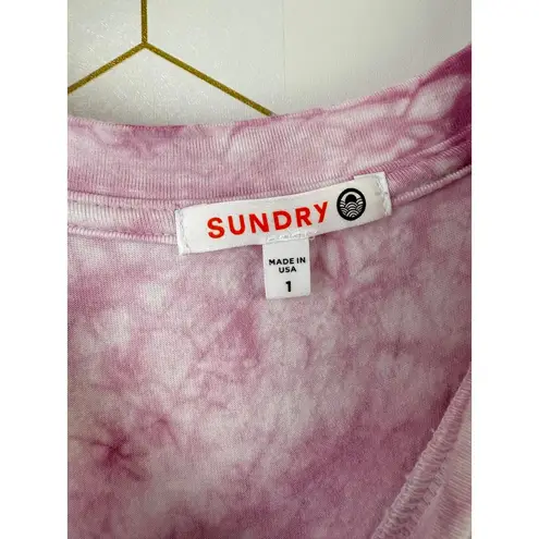 Sundry Pink Tie-Dye Short Sleeve T-Shirt - Size - 1