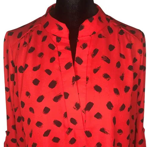 Riah Fashion Red and Black Blouse - Size Small