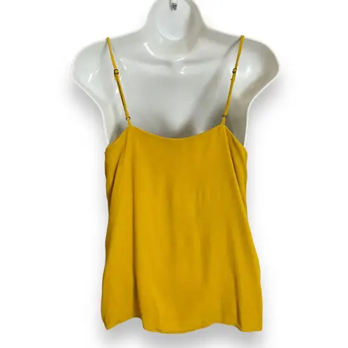 Allison Joy Yellow Cami Tank Top Crepe Fabric Covered Buttons Size XS Women - Image 4