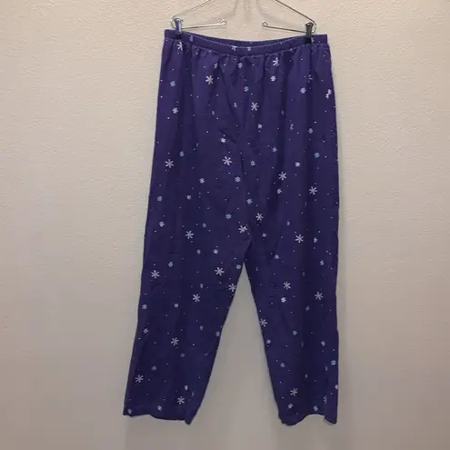 secret treasures purple winter scene faux fur button down pajama set