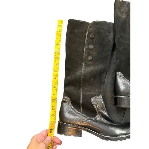 Söfft Burgamo Women's Tall Black Leather & Suede Boots Size 7M Zipper Closure Bu